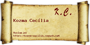 Kozma Cecília névjegykártya