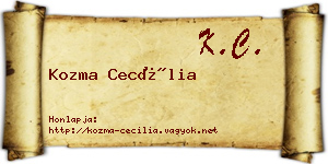 Kozma Cecília névjegykártya